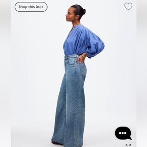 New with tag Madewell curvy superwide-Leg Denim Jeans
